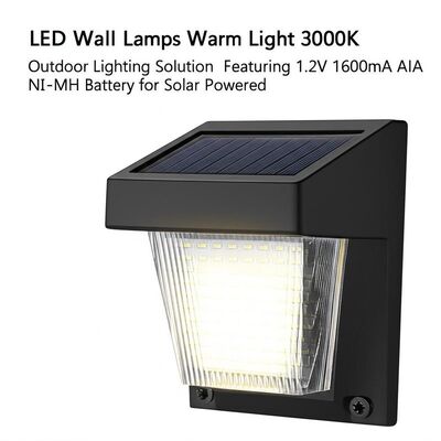 Un buen precio. LED Solar Wall Lamps Warm Light 3000K Outdoor Lighting Solution Featuring 1.2V 1600mA AA NI-MH Battery for Solar Powered en línea