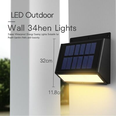 Un buen precio. LED Iluminación solar de pared exterior 11,8 3,4 32cm resistente al agua Iluminación de ahorro de energía Adecuada para patio y seguridad del jardín del porche en línea